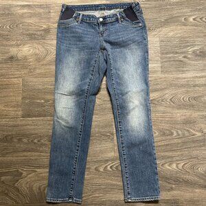 Gap Maternity Jeans 28R Real Straight Leg Blue Denim Stretch Panel Medium Wash
